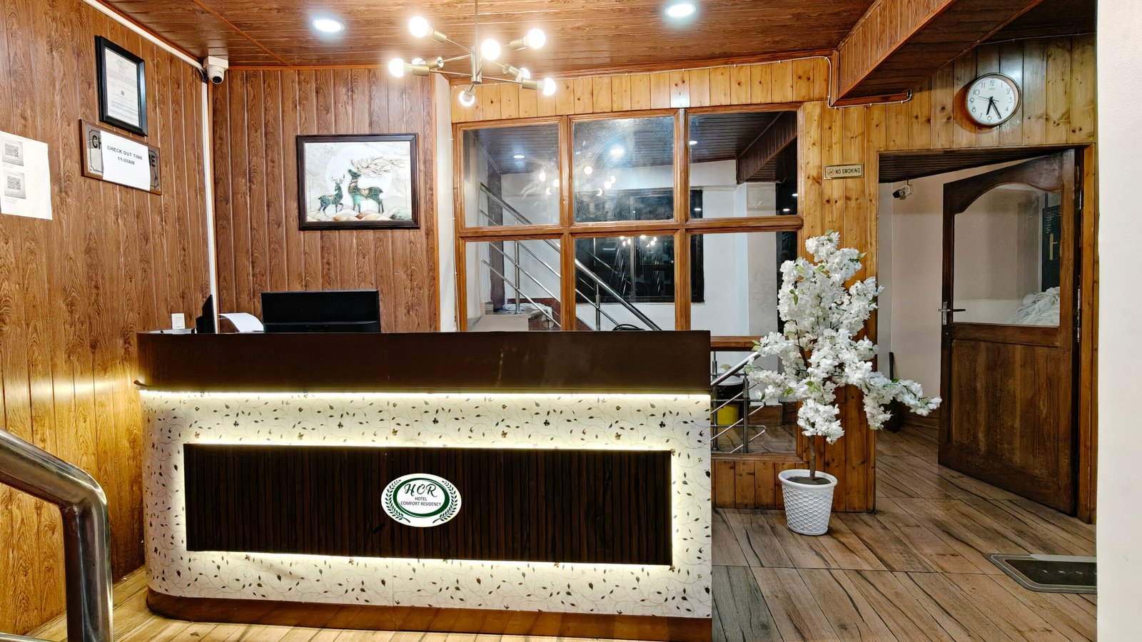 Hotel reception at View Point Residency Darjeeling